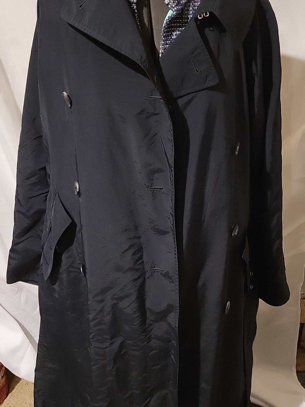 Classic Navy Lined Quality Trench Coat  - Long Belted Rain Coat